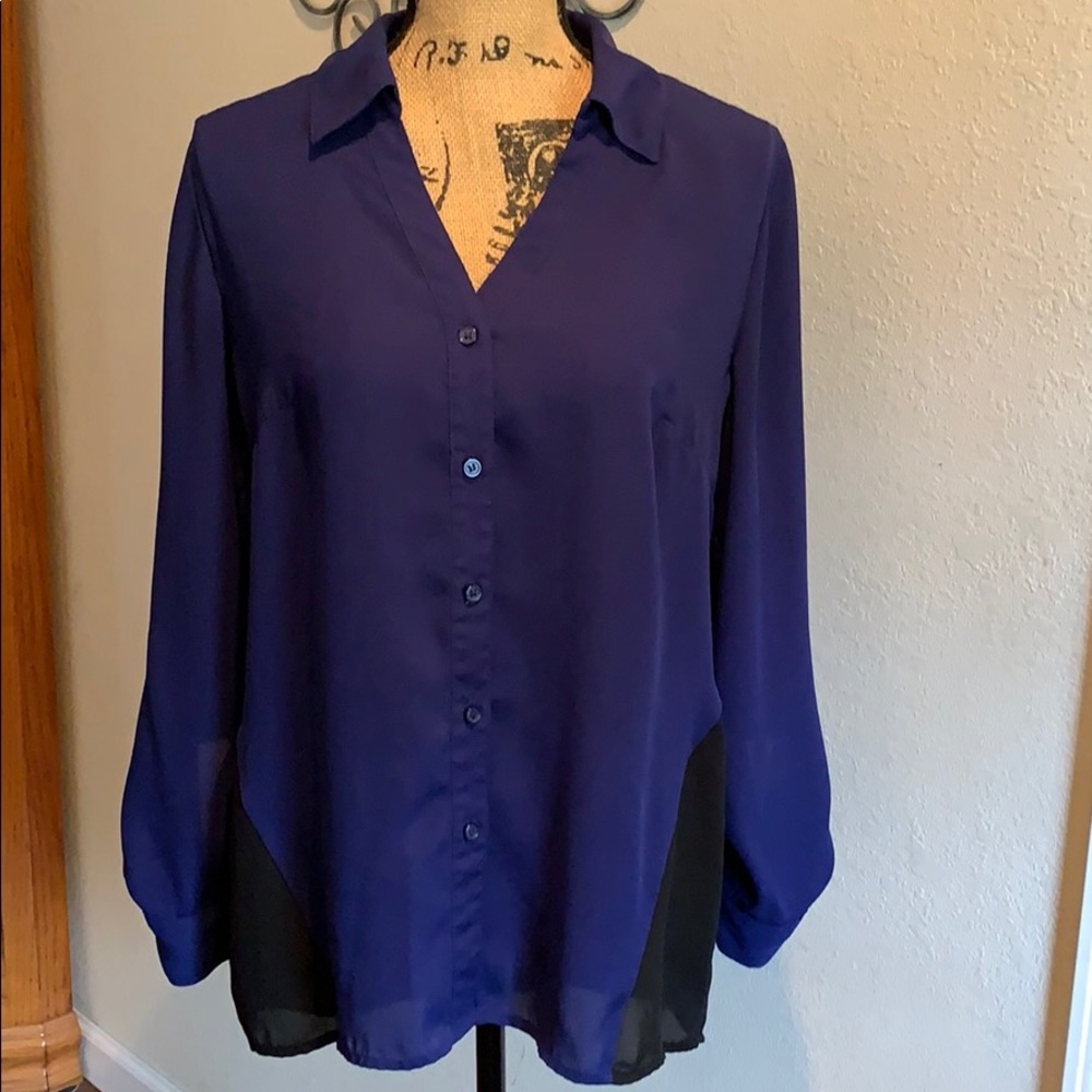 Vibrant color block high low tunic